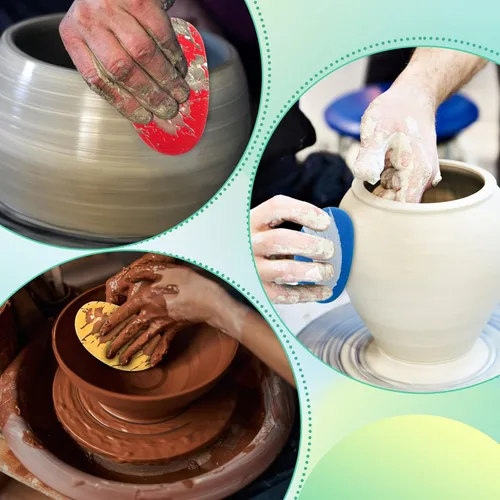 Vista 6 de Boyistar Ceramics - 12 esponjas de arcilla para arcilla, esponja de arcilla para dar forma y limpiar esponja con esponja de arcilla de 3 densidades