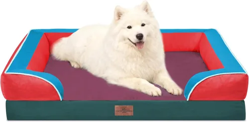 Vista 118 de Comfort Expression - Cama ortopédica para perros extragrandes, 53 x 42 pulgadas, cama impermeable y de apoyo de espuma con cojines removibles