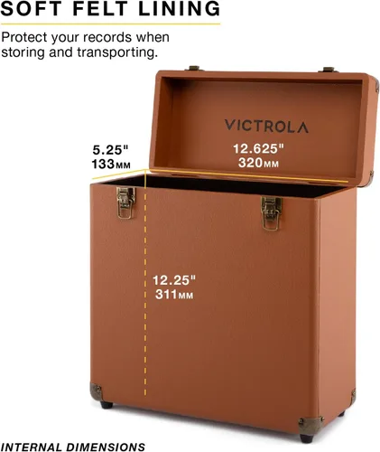 Vista 7 de Victrola Collector II (modelo 2026) - Estuche de almacenamiento de discos de vinilo - Capacidad para más de 30 discos de tocadiscos de vinilo
