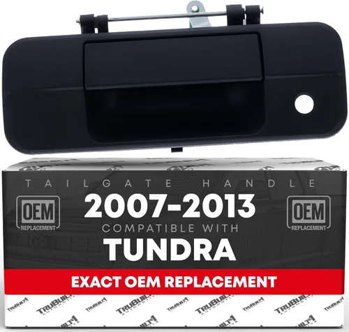 Reemplazo del conjunto de manija del portón trasero – Compatible con Toyota Tundra 2007-2013 – Pestillo del portón trasero en negro texturizado,