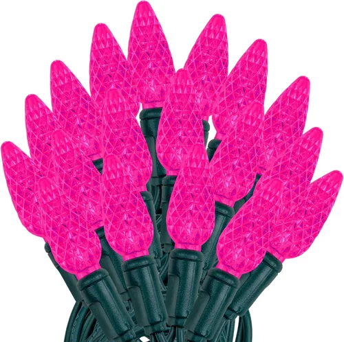 Vista 16 de Novelty Lights - Mini juego de 70 luces C6 LED de Navidad, serie de luces de grado comercial para exteriores, cable verde, 24 pies