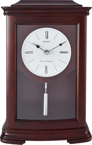 Vista 2 de Seiko Reloj de repisa marrón oscuro con campanilla y péndulo