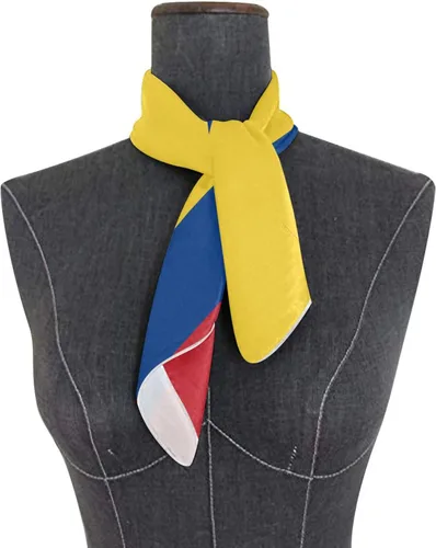 Vista 3 de Bufanda de seda de moda para mujer, pañuelo cuadrado de satén para el cuello, bufanda para la cabeza