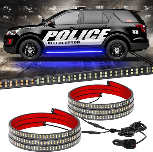Vista 13 de XRIDONSEN 2 tiras de luces estroboscópicas ámbar de 60 pulgadas, 720 luces LED para estribo, luces intermitentes de advertencia de peligro