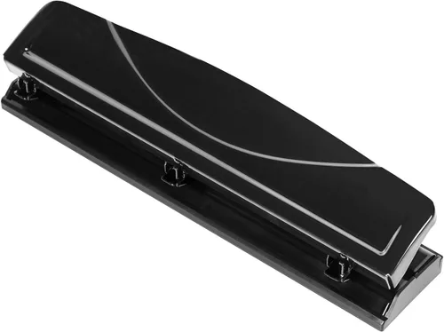 Vista 8 de Amazon Basics Perforadora de 2/3 agujeros, semiajustable, capacidad de 30 hojas, color negro