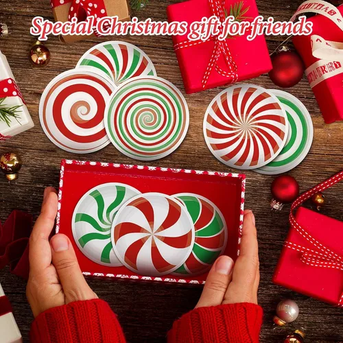 Vista 7 de 48 notas adhesivas de caramelo de Navidad, diseño de caramelo de Navidad, bloc de notas autoadhesivas, notas adhesivas para Navidad, vacaciones