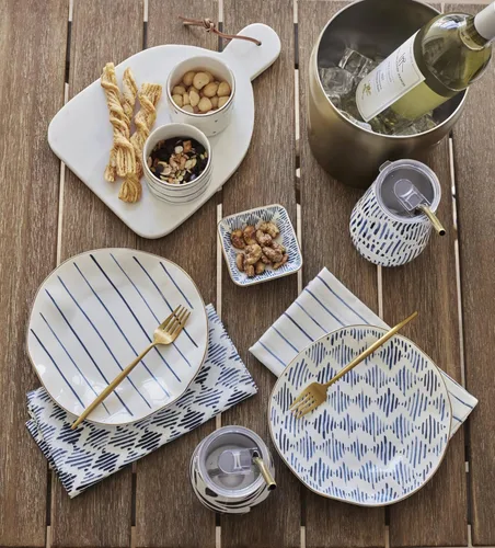 Vista 6 de Lenox 895235 Blue Bay - Platos decorativos surtidos de melamina, juego de 4, material ligero de melamina