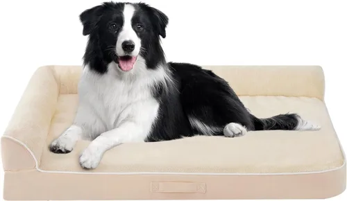 Vista 8 de Cama para perros de tamaño grande, cama ortopédica para perros grandes, cama impermeable para mascotas con funda extraíble lavable, sofá