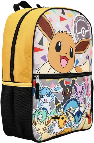 Vista 5 de Pokemon Eevee Kids - Mochila con capucha de 16 pulgadas Amarillo