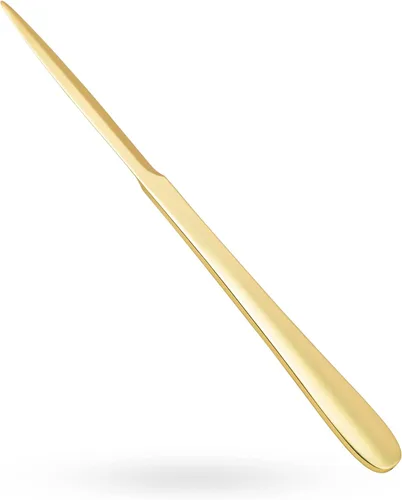 Abrecartas de metal dorado de 9 pulgadas con diseño minimalista, cuchillas seguras de doble filo, mango largo antihuellas, abridor de correo de