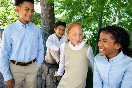 Vista 4 de French Toast Blusa Oxford de manga larga para niña