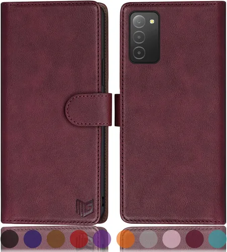 Vista 9 de SUANPOT Funda tipo cartera para Samsung Galaxy A03S 【Bloqueo RFID】 Titular de la tarjeta de crédito, Libro de folio con tapa Funda de cuero PU