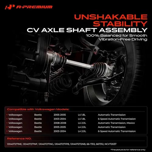 Vista 2 de A-Premium Conjunto de eje de eje CV compatible con Volkswagen Beetle 2003 2004 2005 2008 1.8L 2.0L, repuesto # 1J0407271NE 1J0407271NF