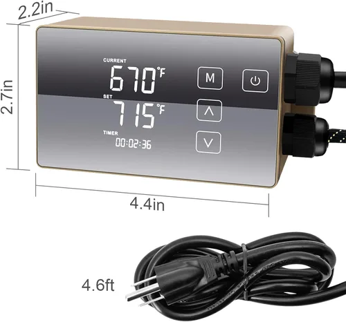 Vista 4 de Controlador de temperatura LCD digital, operación fácil de usar, Gloden, 110V, HTHC04G-US-PID