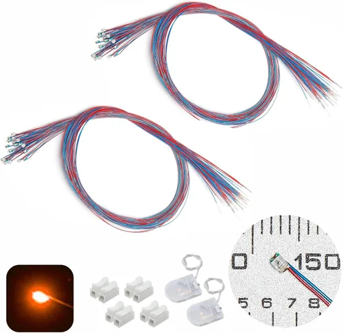 Vista 29 de 50 piezas de LED micro precableados con soldadura previa, LEDs SMD 0805 con accesorios de montaje para construcción de modelos para principiantes