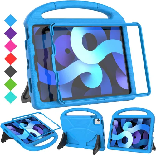 Vista 15 de SUPLIK Funda infantil para iPad Air de 5ª/4ª generación (10.9 pulgadas, 2022/2020), construida con protector de pantalla, iPad Air 5, funda a prueba