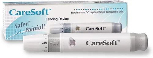 CareSoft Dispositivo de punción - Compatible con kit de monitoreo de glucosa en sangre CareSens y la mayoría de lancetas diabéticas