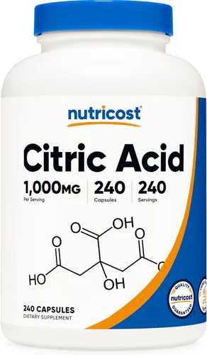 Vista 6 de Nutricost Ácido cítrico 1000 mg (0.04 oz), 120 cápsulas, sin gluten, sin OMG
