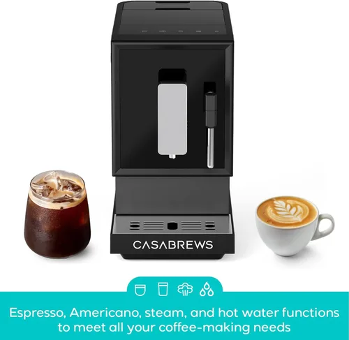 Vista 2 de CASABREWS ACAFE PLUS Máquina Automática de Café Espresso, Máquina de Café Espresso de 20 bar con Molinillo y Espumador de Leche, Cafetera