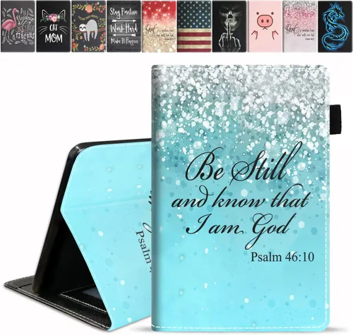 Vista 12 de Funda para tablet Kindle Fire 7 (9ª/7ª generación, versión 2019/2017), funda delgada de piel sintética con ranura para tarjeta y soporte