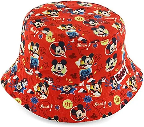Disney Mickey Mouse 6014 - Sombrero de cubo rojo para niño, Rojo, talla única