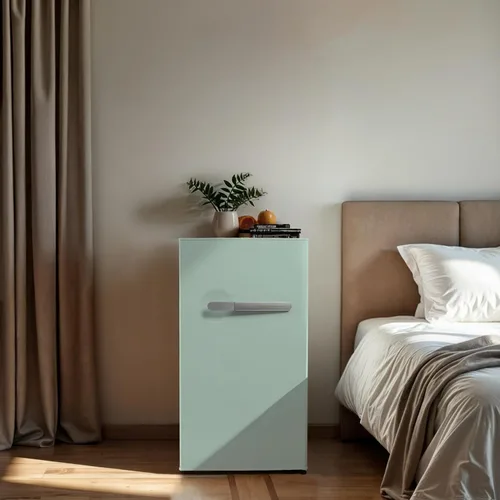 Vista 7 de Frigidaire, refrigerador compacto de 3.2 pies cúbicos de la serie retro, con abridor de botellas lateral incorporado, verde