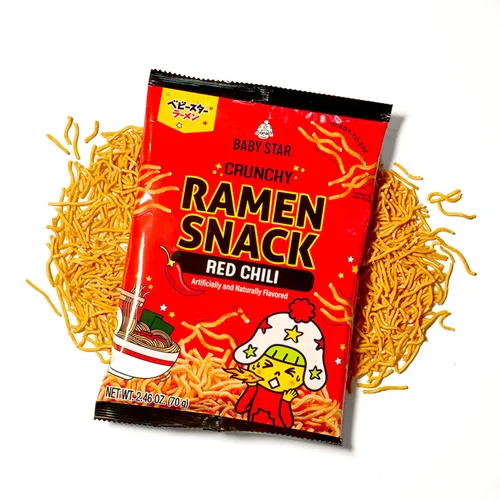 Vista 3 de Baby Star Bocadillo crujiente de ramen pequeño (chile rojo)