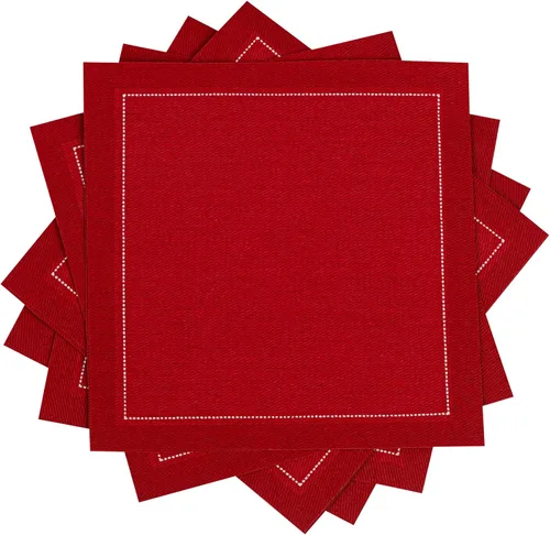 Vista 9 de Servilletas de cóctel de algodón blanco, 100% algodón, paquete de 50 unidades, 4.5 x 4.5 pulgadas, calidad de hotel, suaves y absorbentes, ideales