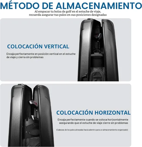 Vista 6 de UNIHIMAL Funda rígida para viajes de golf, funda de viaje de golf, máxima protección, impermeable y duradera, especialmente diseñada para palos