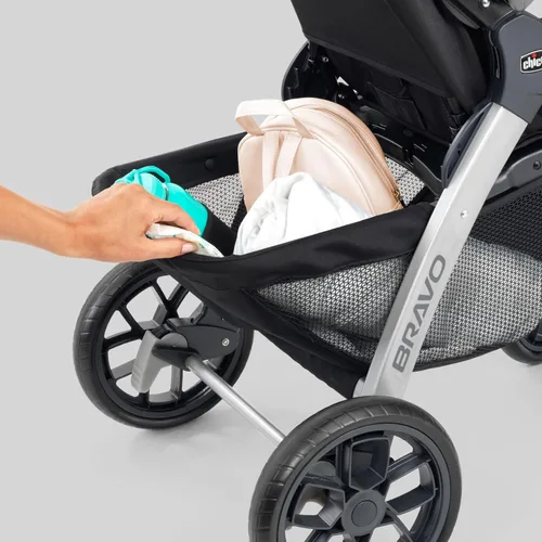 Vista 8 de Sistema de viaje Chicco Bravo 3 en 1 Trio, cochecito Bravo Quick-Fold con asiento de automóvil infantil KeyFit 30 y base, combo de asiento