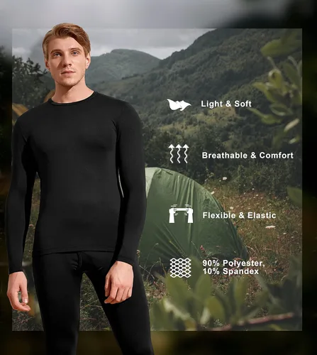 Vista 4 de LAPASA Mens Thermal Underwear Bottom Fleece Lined Long Johns Warm Base Layer Pants LightMidHeavy Weight M10