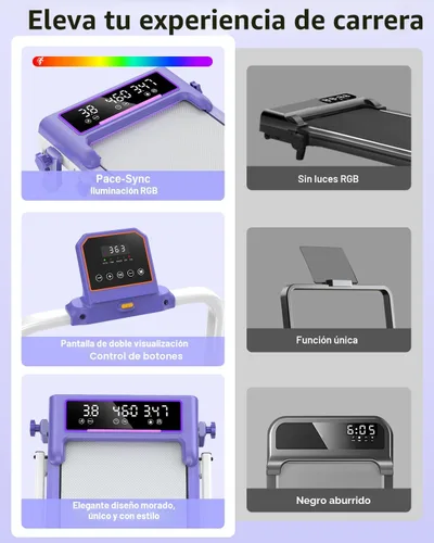 Vista 5 de Foldable Treadmill with 10% Incline Upgrade 3.5HP Low Noise Walking Pad Treadmill with Handle Bar 4 in 1 Portable Under Desk Treadmills for