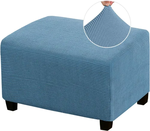 Vista 26 de Funda Elástica para Otomán Fundas para Otomán Rectangulares para Sala de Estar Taburete Reposapiés Fundas Elásticas para Adaptarse al Reposapiés