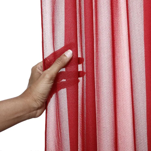 MDS - 2 paneles de cortinas de gasa de 5 x 7 pies, cortinas de gasa transparente y brillante sin arrugas, fondo de fotografía para boda, arco, Rojo