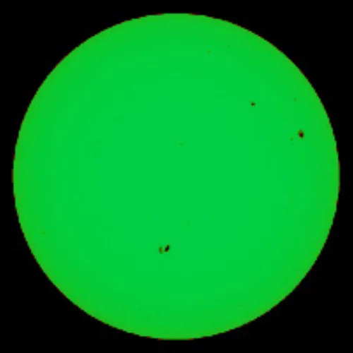 Vista 2 de # 14 – Visor de vidrio para eclipse solar de vidrio- agradable verde Imagen de la sol – Fabricadas en Estados Unidos