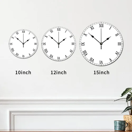 Vista 7 de ArogGeld Reloj de pared redondo de madera rústica blanca, moderno, con piezas de ajedrez, con diseño vintage, silencioso, sin tictac, funciona