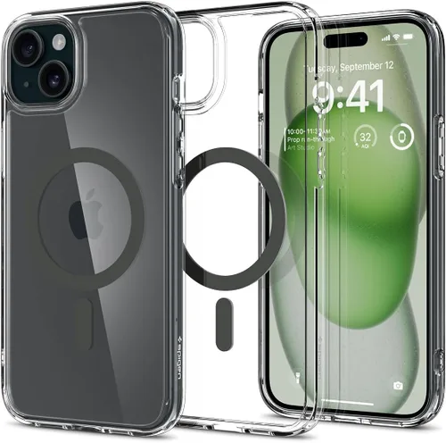 Vista 71 de Spigen Funda para iPhone 15 Pro Max, ultra híbrida MagFit [antiamarilleo] [compatible con Magsafe] - titanio natural escarchado