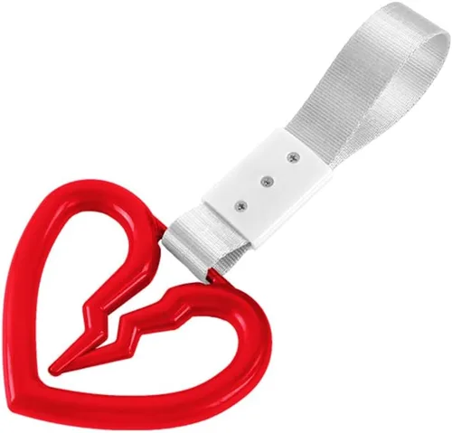 Vista 15 de Q1-TECH, JDM Tsurikawa - Anillo japonés para metro, tren, autobús, mango de coche, correa de mano con mango de corazón roto y correa de mano