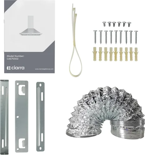 Vista 8 de Campana extractora de 30 pulgadas con control de botón pulsador, campana extractora de acero inoxidable de 450 CFM montada en la pared