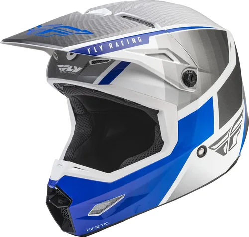 Fly Racing Kinetic Drift Casco para adultos, modelo 2022 (color azul/carbón/blanco, talla XL)