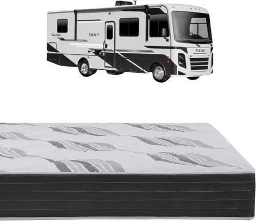 Roam 2.0 RV - Colchón híbrido de 12 pulgadas con espuma viscoelástica de gel, colchón corto Queen de 60 x 74 pulgadas, sensación media de lujo,