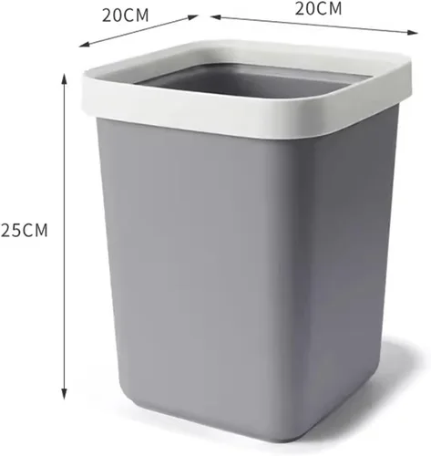 Vista 2 de Waste Bin Kitchen Trash Can Household Toilet Bathroom Simple Lidless Pressure Liviroom Dormitory Large Large Capacity Rubbish Bin/Gris/Medium