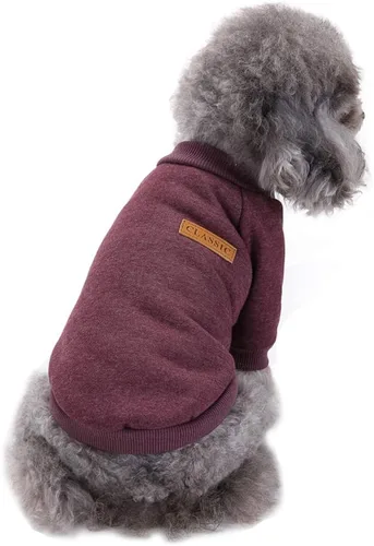 Vista 22 de Suéter de punto clásico para perros y mascotas, cálido para invierno, abrigo para cachorros y mascotas, ropa de suéter suave para perros pequeños