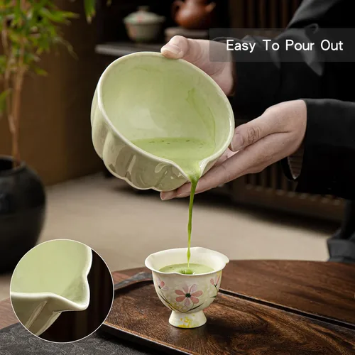 Vista 5 de Set de Batidor Matcha, Set de Matcha Incluye Tazón de Matcha de Cerámica, Batidor de Bambú, Cuchara, Soporte Chasen, Tamiz, Kit de Matcha Perfecto