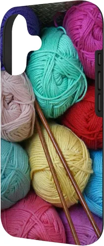 Vista 2 de Knitting and Crochet Colorful Yarn Photo Knitting Needles Case for iPhone 17