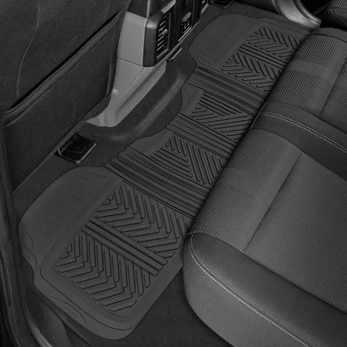 Vista 7 de Motor Trend FlexTough Baseline - Alfombrillas de goma con forro de carga para maletero, juego combinado delantero y trasero que se adapta a