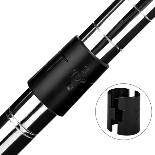 Vista 4 de Apex, clips de traba para estantes, para postes de 1", plásticos, color negro, apto para Alera, Metro, Thunder Group, Eagle, Regency, Advanced