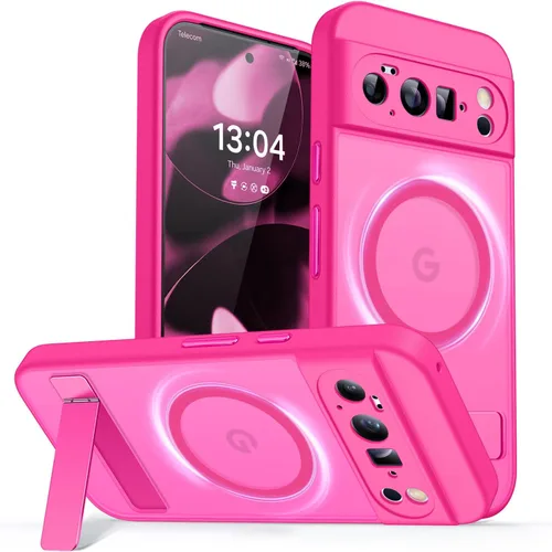 Vista 21 de CANSHN Funda magnética para Google Pixel 9 Pro XL (6.8 pulgadas), mejorada [protección completa de la cámara] [compatible con Magsafe]