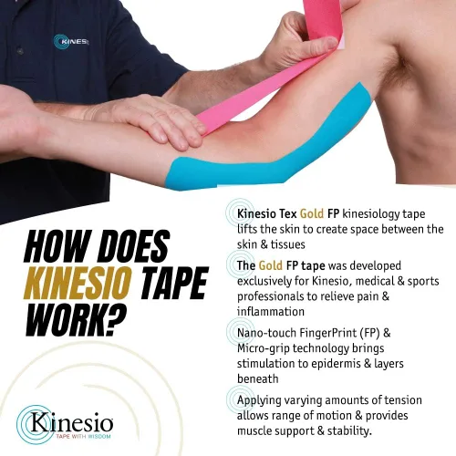 Vista 2 de Kinesio Taping - Cinta atlética elástica terapéutica Tex Gold FP - Beis – 2 pulgadas x 16.4 pies