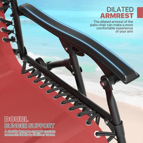 Vista 48 de Magshion Zero Gravity - Juego de 2 sillas reclinables para patio al aire libre con bandeja lateral, reclinables ajustables antigravedad
